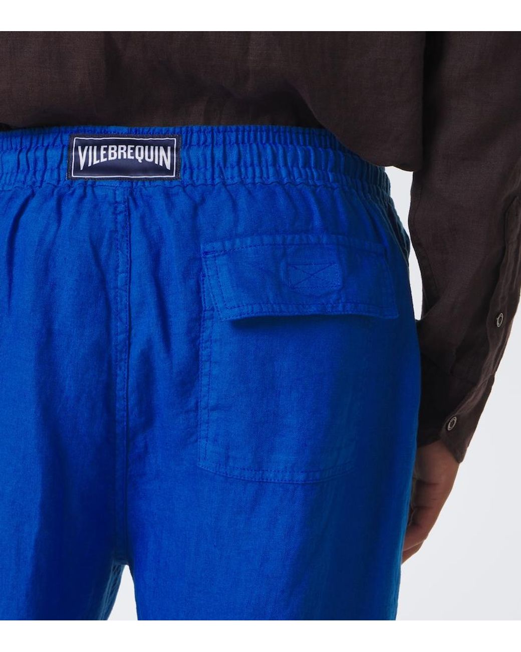 Vilebrequin Blue Linen Wide-Leg Pants for men