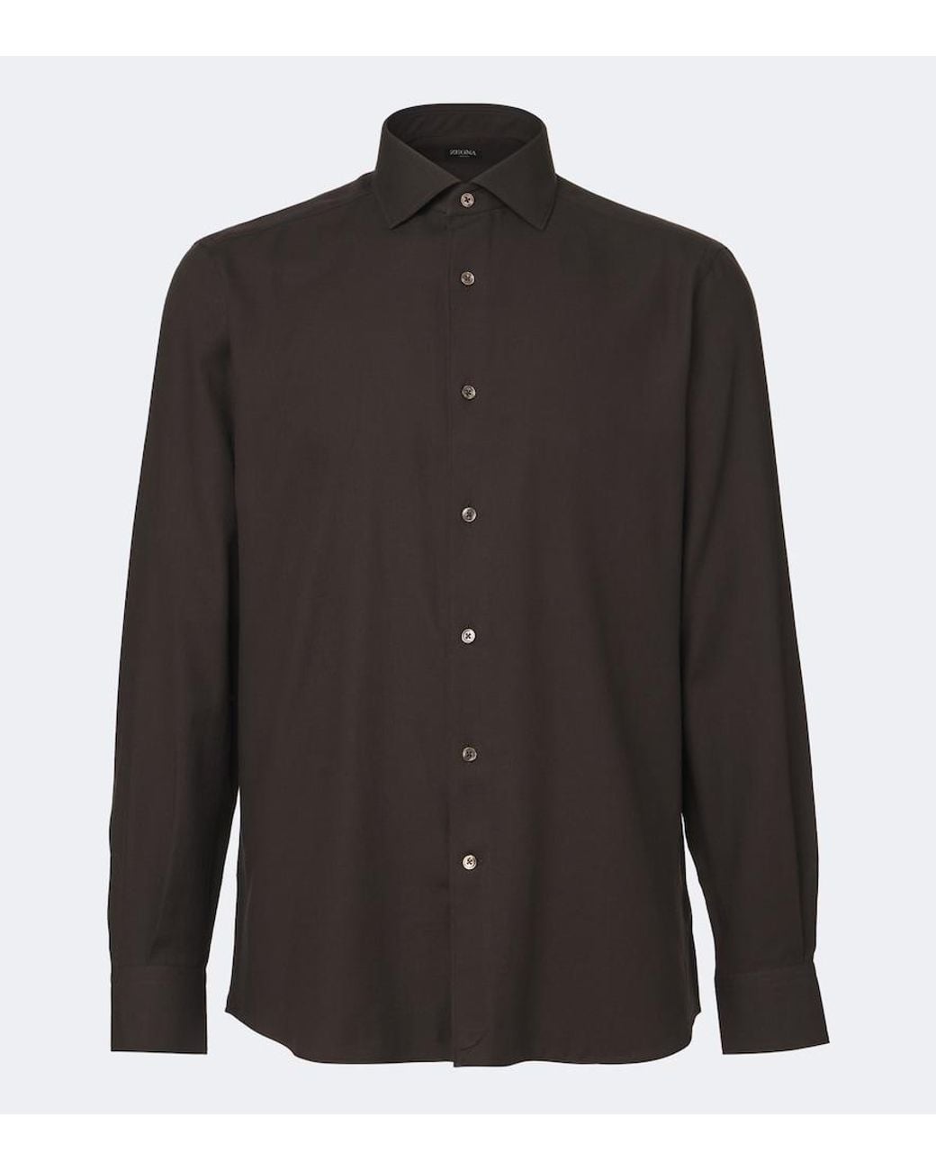 Zegna Black Cotton And Cashmere Shirt for men