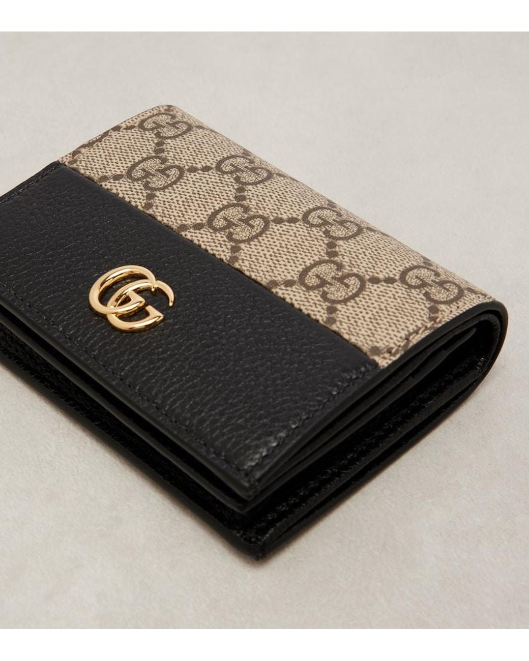 Gucci Black Double G Mini Leather Wallet