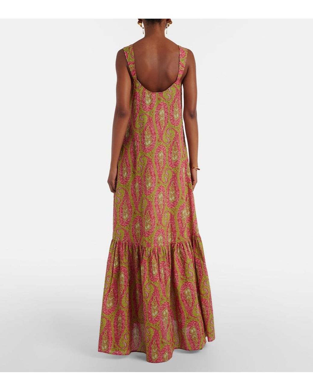 Etro Brown Printed Cotton Maxi Dress