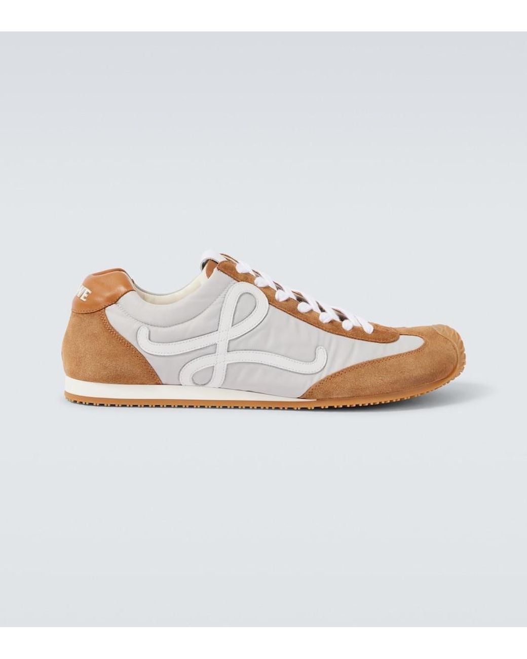 Loewe White Ballet Runner 2.0 Suede-Trimmed Sneakers for men