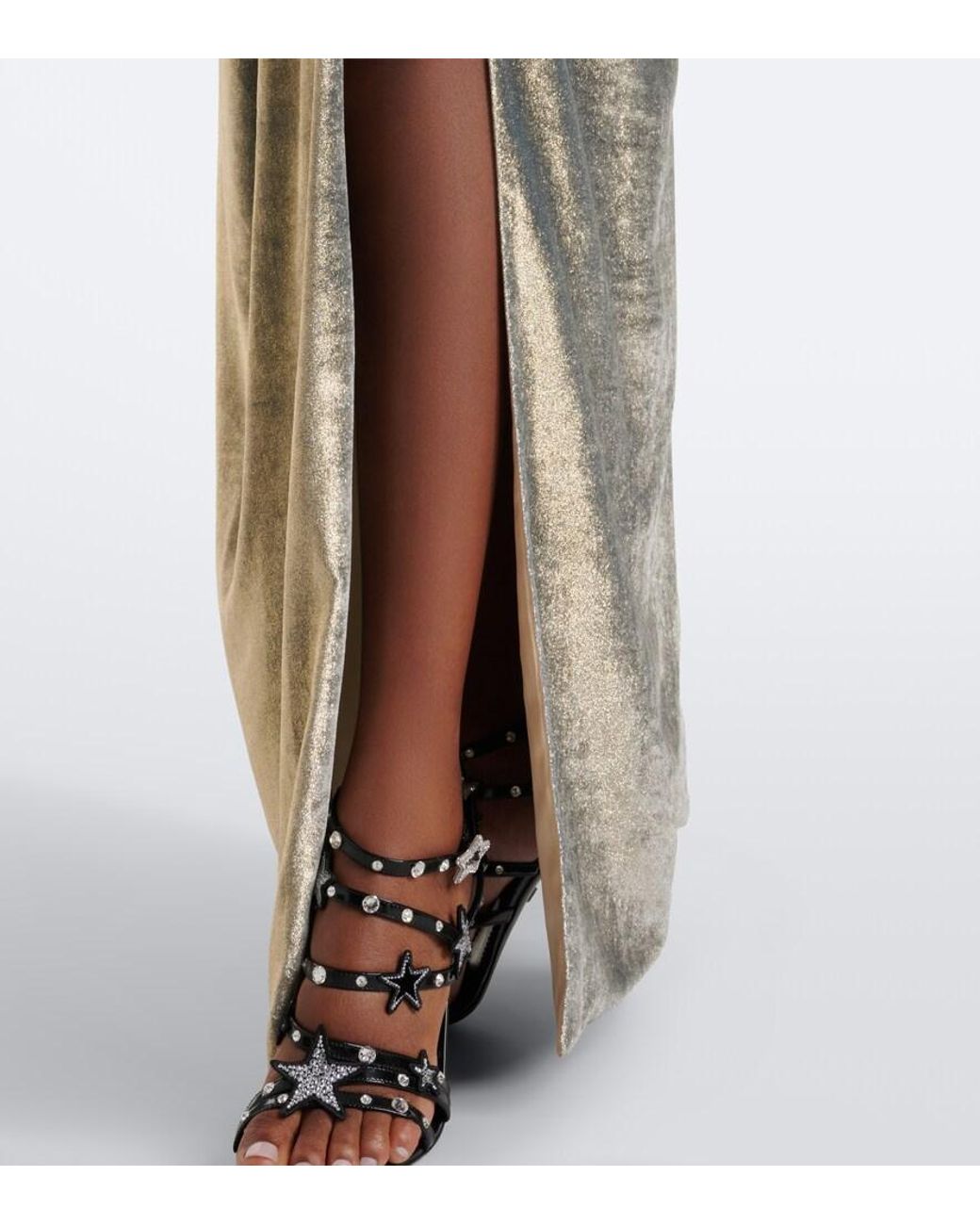 Dolce & Gabbana Metallic Velvet Maxi Dress