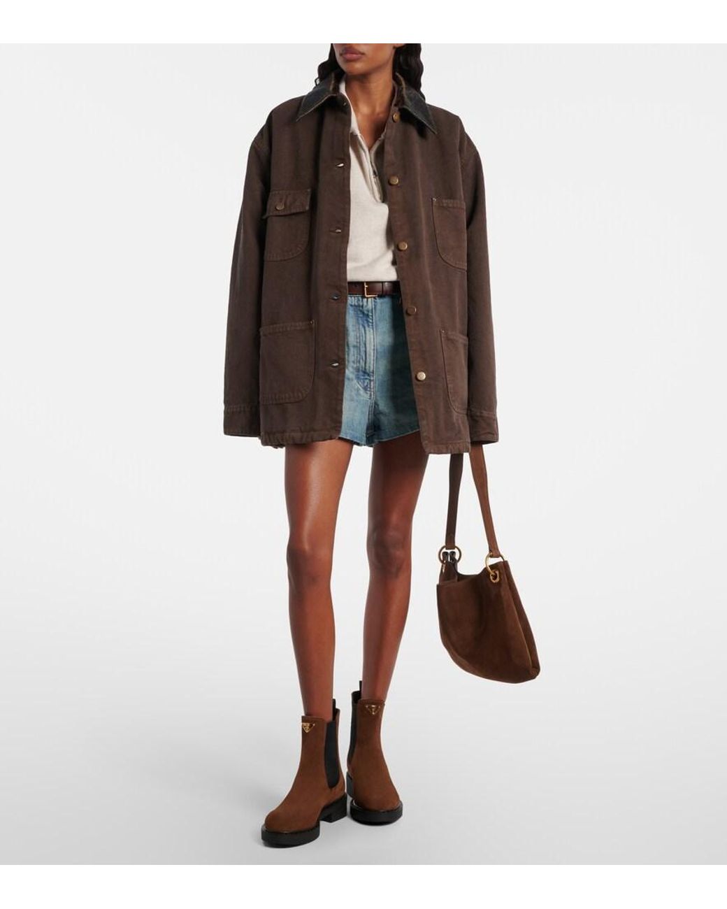 Prada Brown Chelsea Boots Chocolate Aus Veloursleder