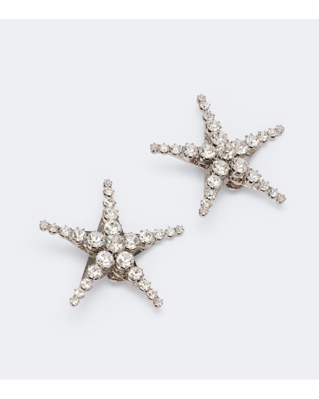 Alessandra Rich White Crystal-Embellished Earrings