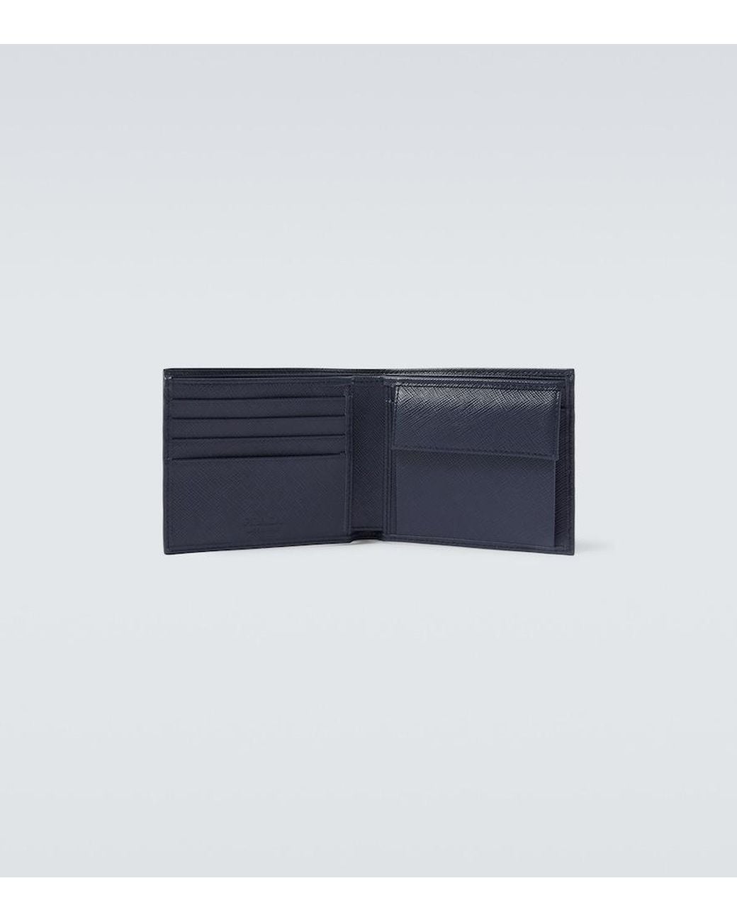 Prada Blue Logo Leather Wallet for men