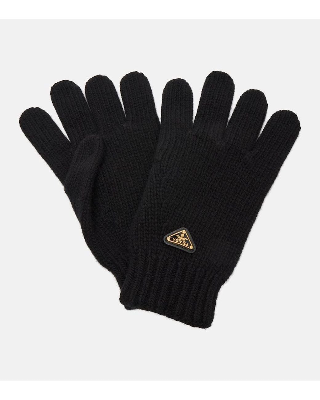 Prada Black Virgin Wool Gloves