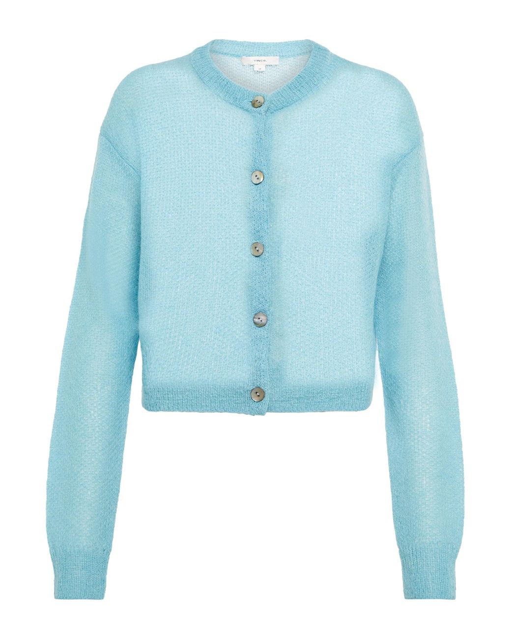 Vince Mohair Wool-blend Cardigan in Blue | Lyst
