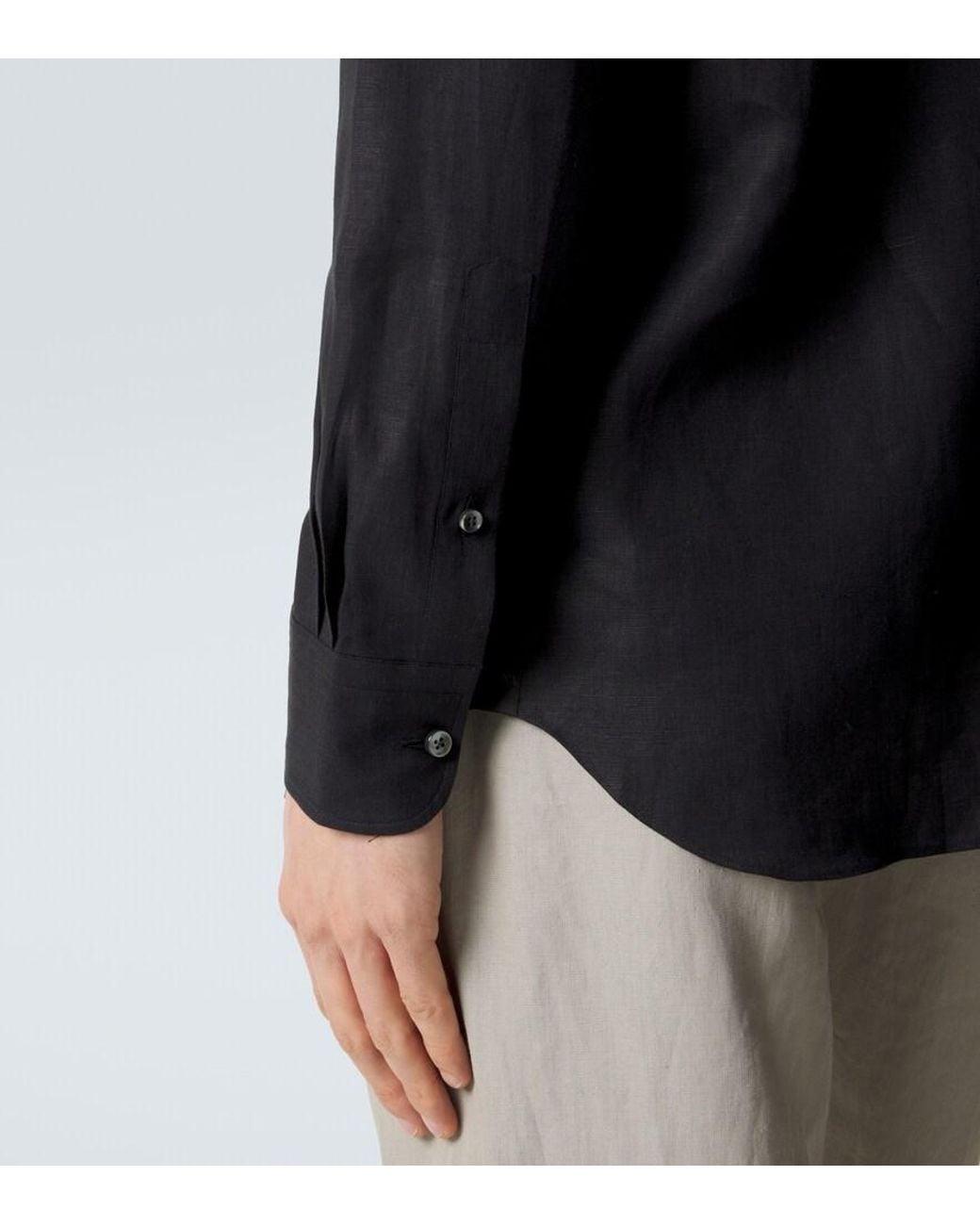 Zegna Blue Linen Shirt for men