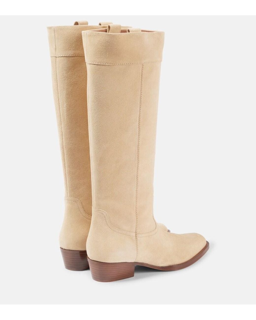 Paris Texas Natural Helena 35 Suede Cowboy Boots