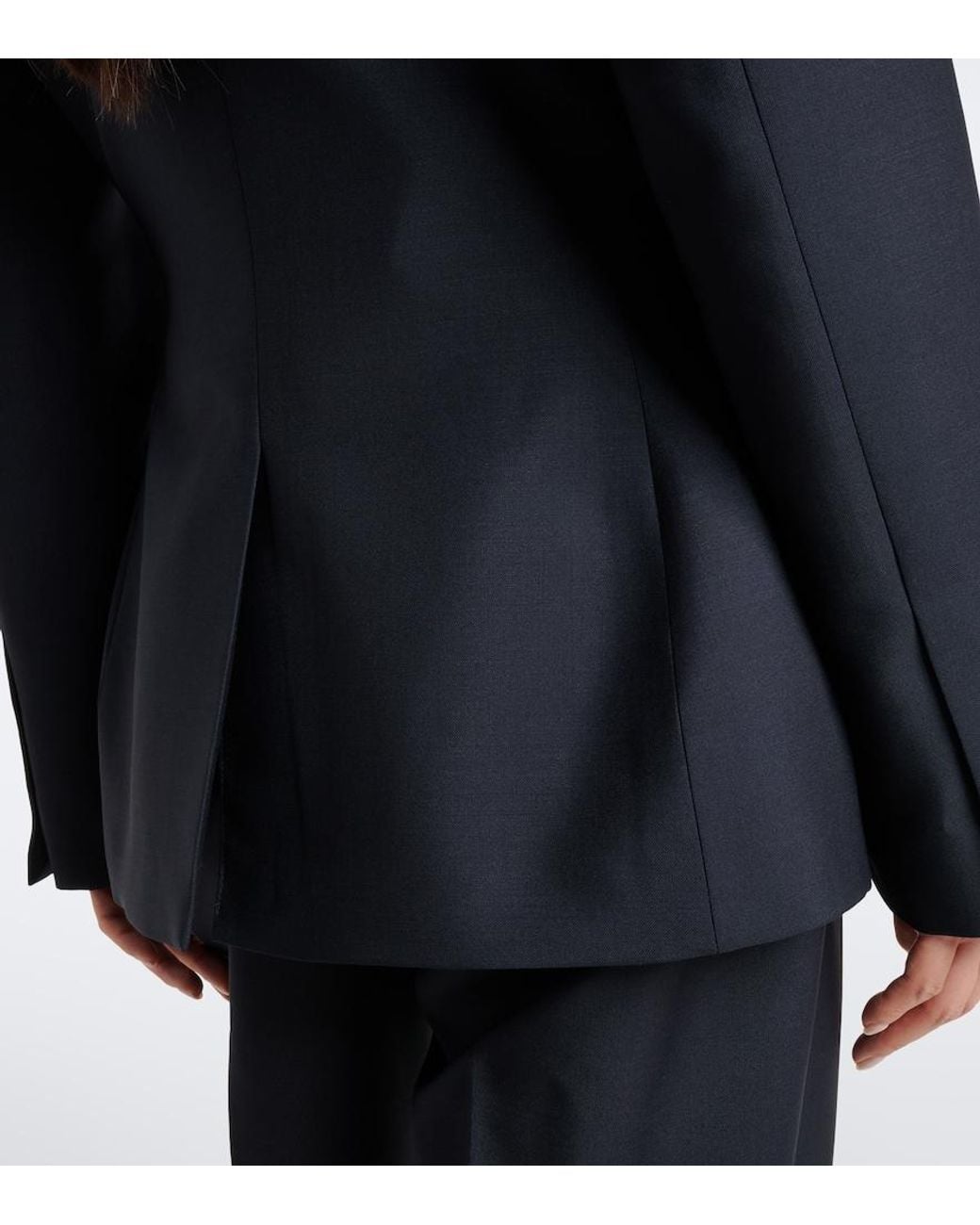 Rohe Blue Double-Breasted Wool And Mohair Blazer