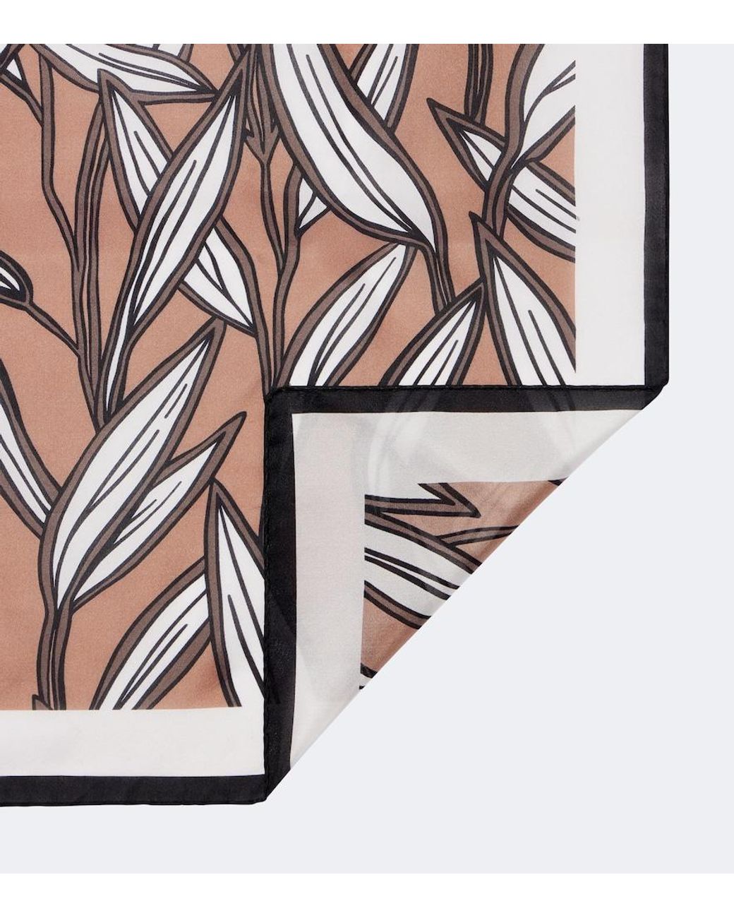 Brunello Cucinelli Brown Printed Silk Twill Scarf