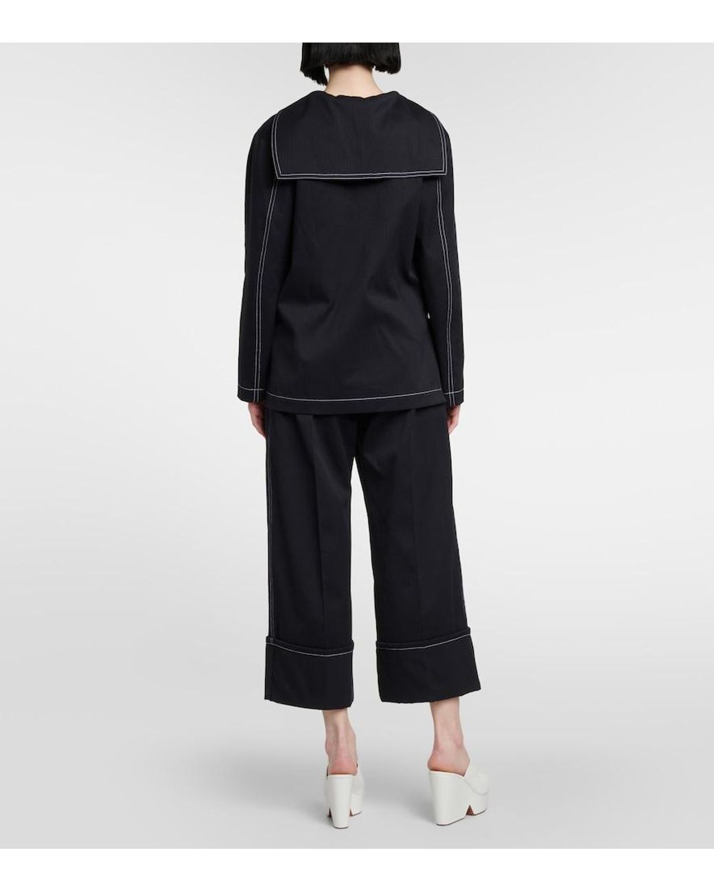 Patou Black Logo Cotton Top