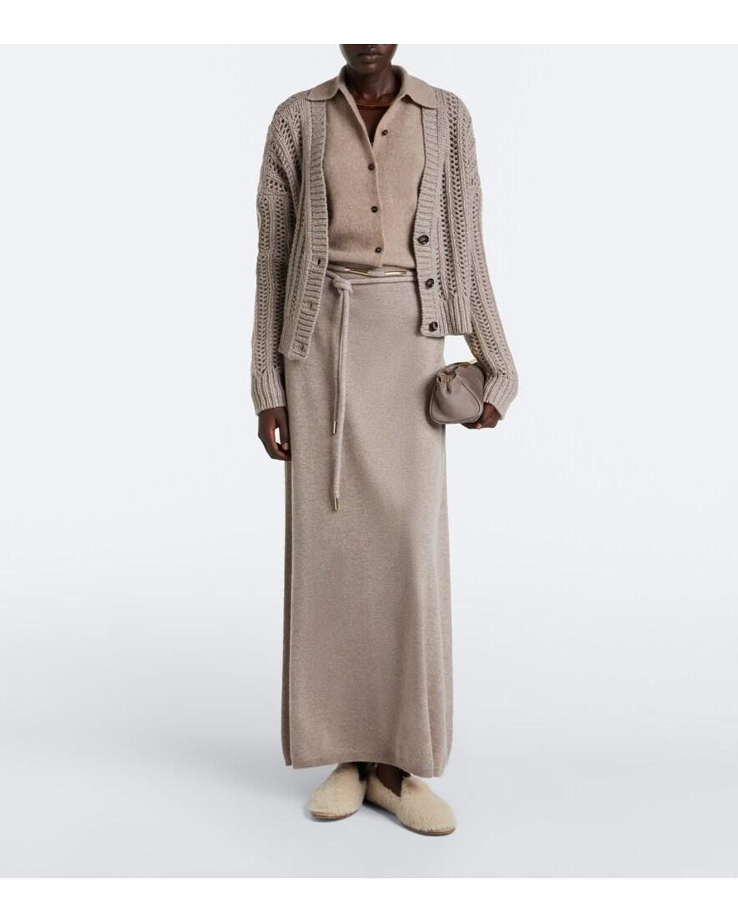 Max Mara White Shearling Loafers