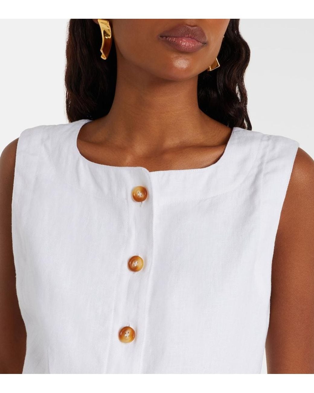 Posse White Emma Linen Vest