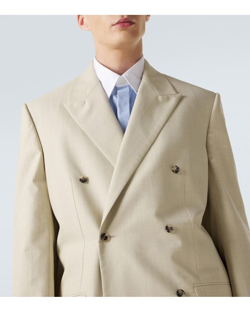 Bottega Veneta Natural Wool And Cotton Gabardine Suit Jacket for men