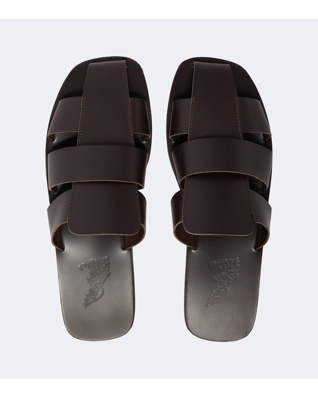 Ancient Greek Sandals Brown Andreas Leather Fisherman Sandals for men