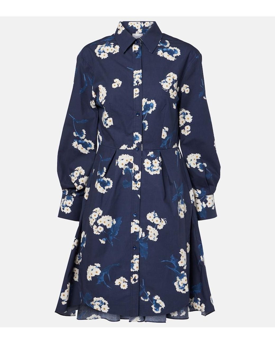 Erdem Blue Cotton Shirt Dress