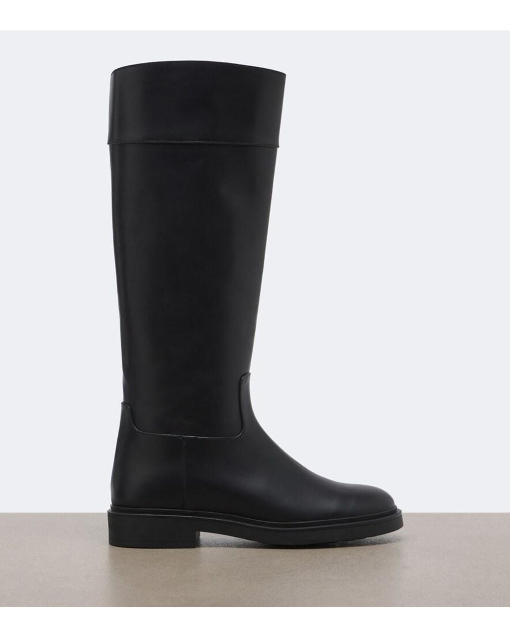 Aquazzura Black Ride Leather Knee-High Boots