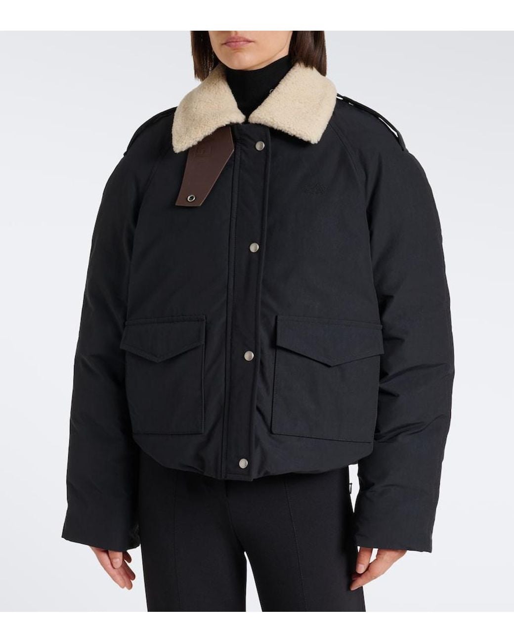 Loewe Black Padded Shearling-Trimmed Cotton-Blend Jacket