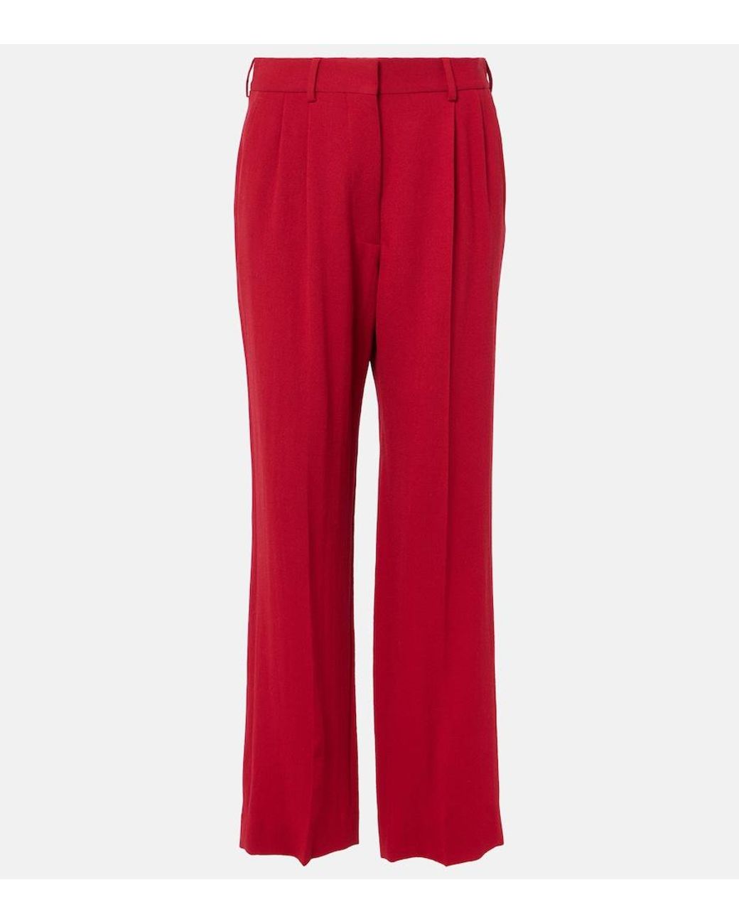 Blazé Milano Red Cool & Easy Wool Wide-Leg Pants