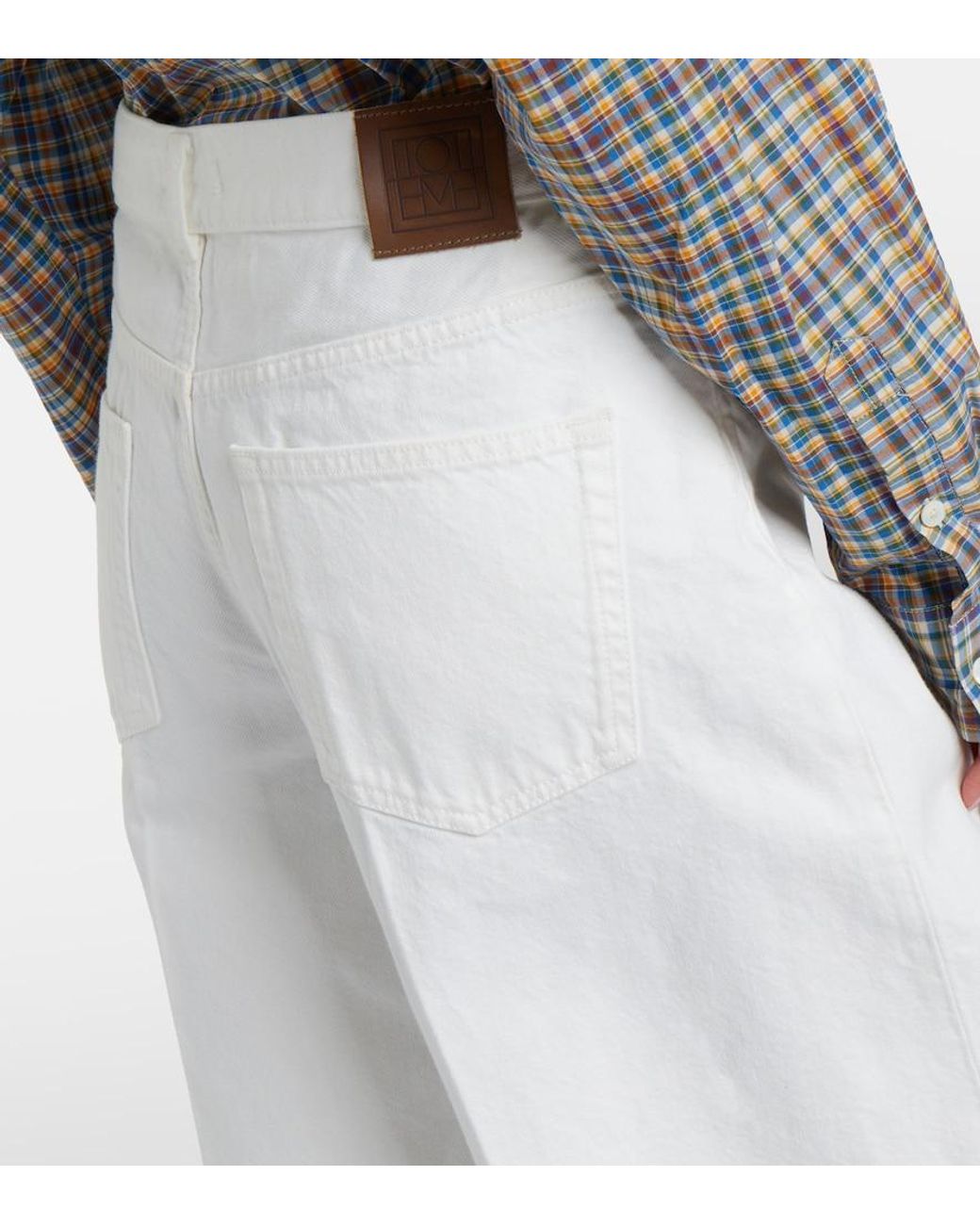 Totême White Denim Bermuda Shorts