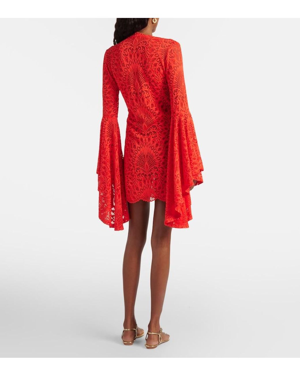 Alexandra Miro Red Kara Lace Beach Dress