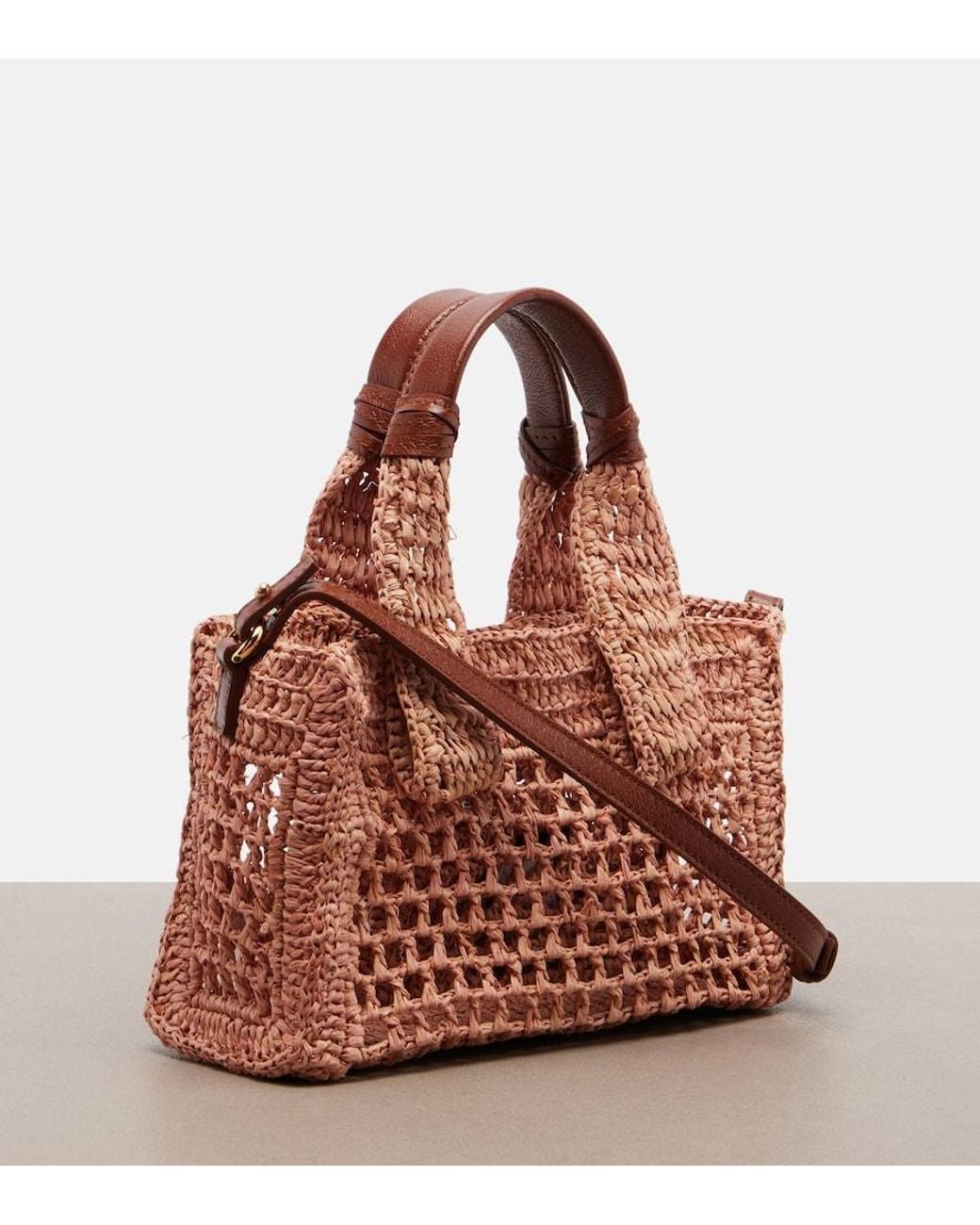 Chloé Brown Summer Banana E/W Mini Top-Handle Bag