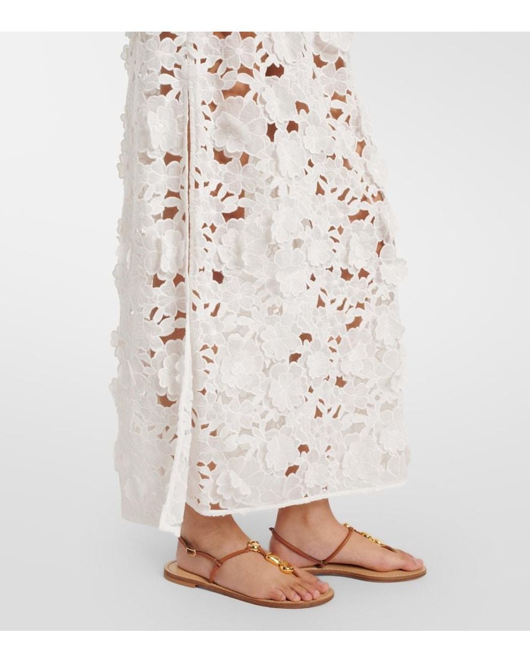 Zimmermann White Patience Floral Cotton Maxi Dress