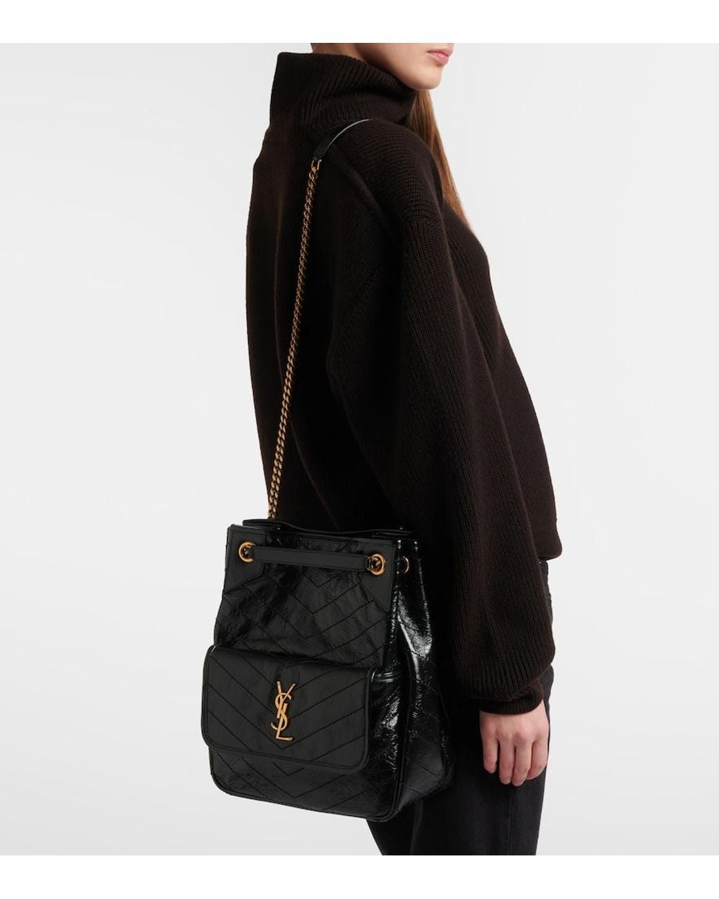 Saint Laurent Black Niki Small Leather Tote Bag