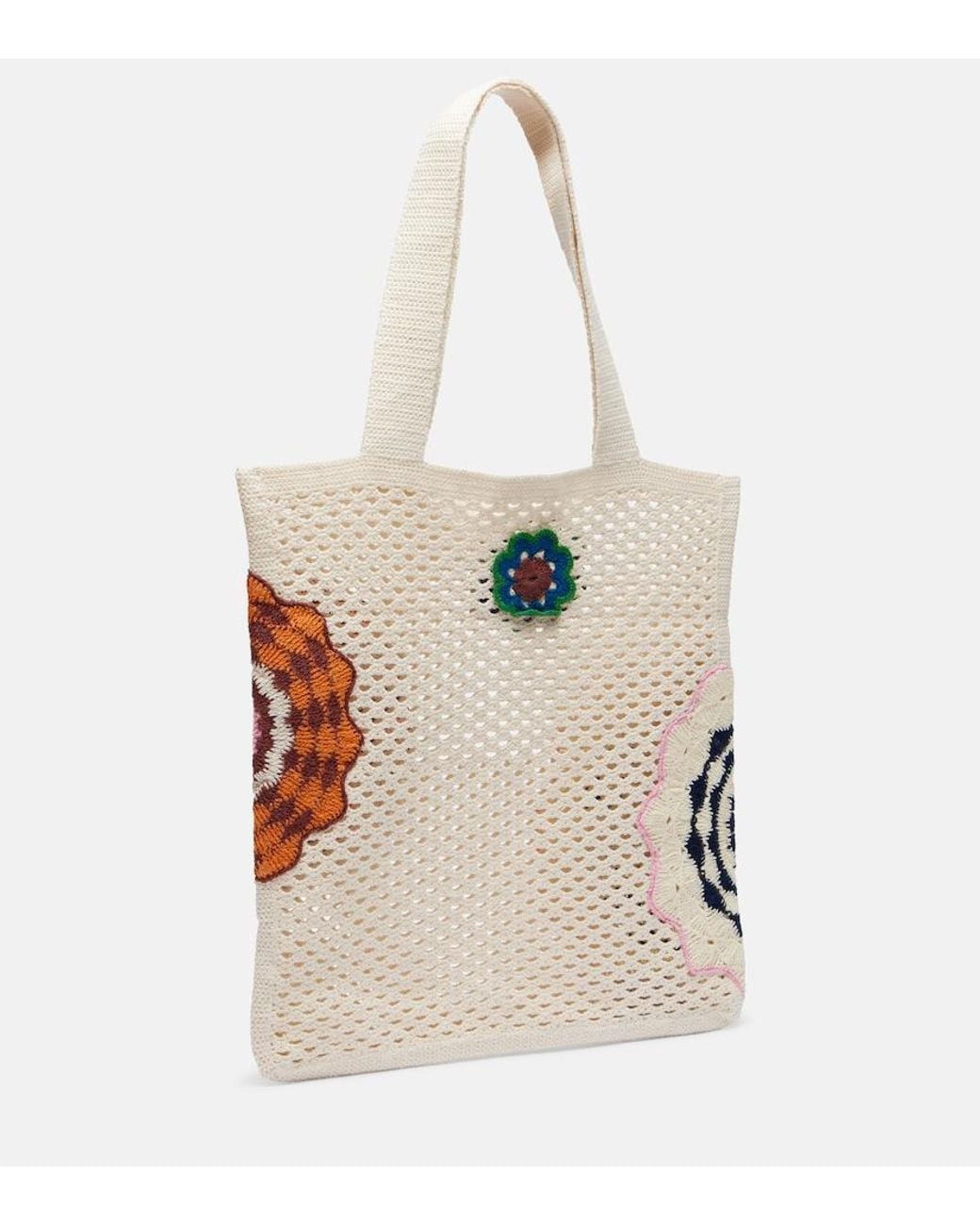 ALÉMAIS White Medium Crochet Tote Bag