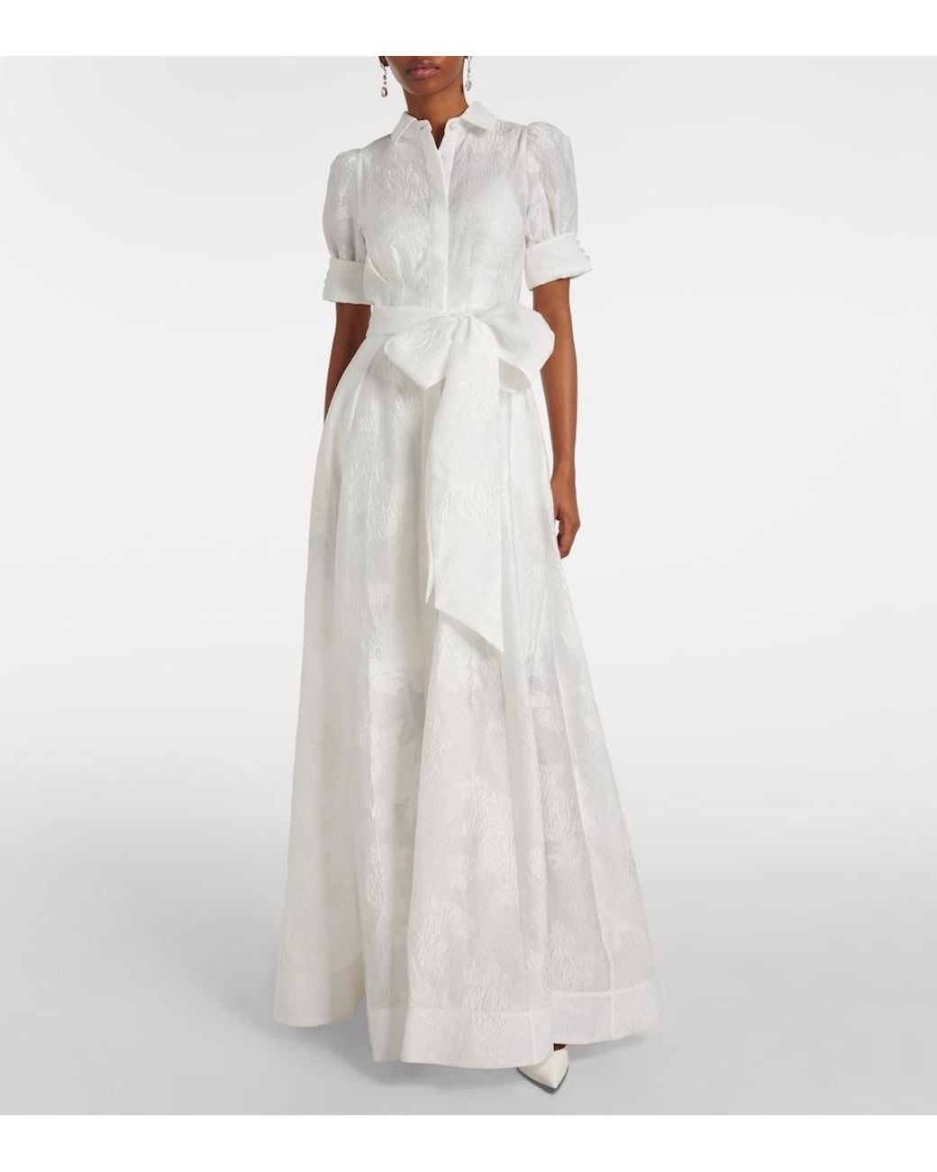 Rebecca Vallance White Bridal Annette Brocade Gown
