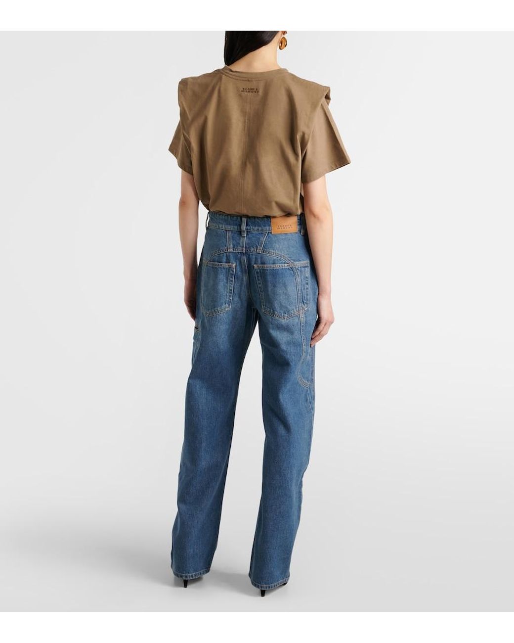 Isabel Marant Blue Betiane Wide-Leg Jeans
