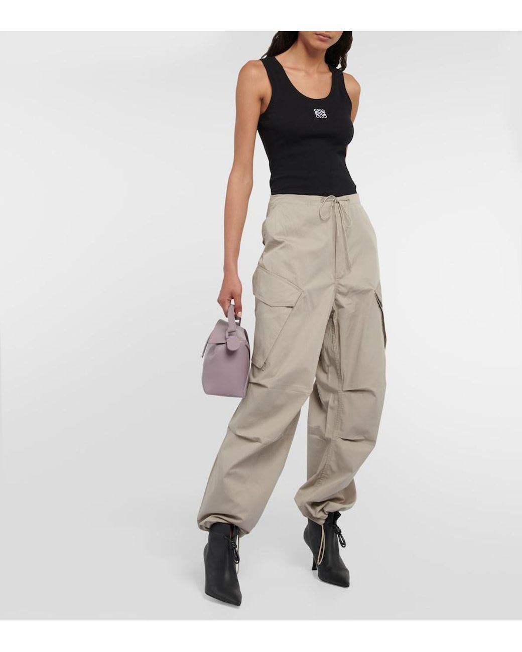 Agolde Natural Ginerva Cotton Poplin Cargo Pants
