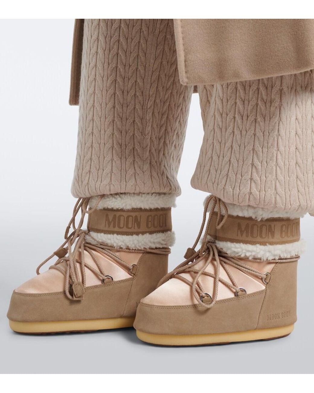 Moon Boot Natural Icon Low Pearly Plus Satin Snow Boots