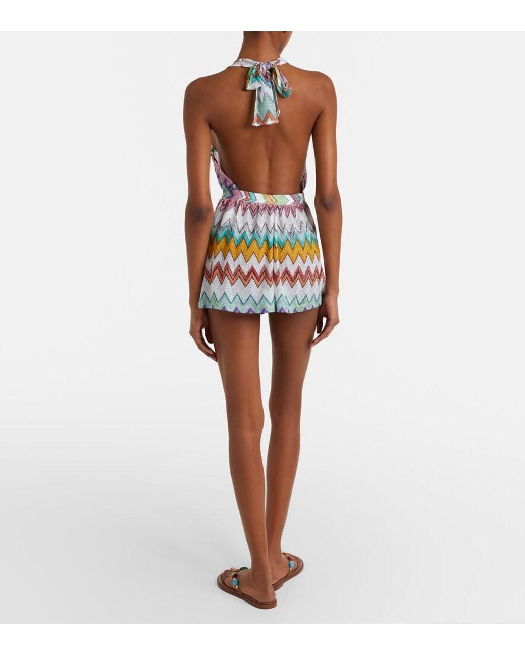 Missoni White Zigzag Lame Romper