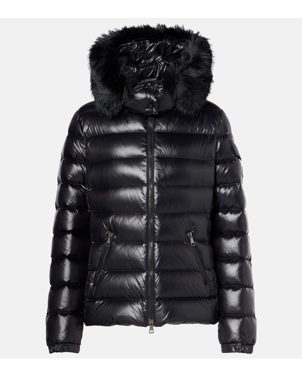 Moncler Badyf Shearling-Trimmed Down Jacket in Black | Lyst