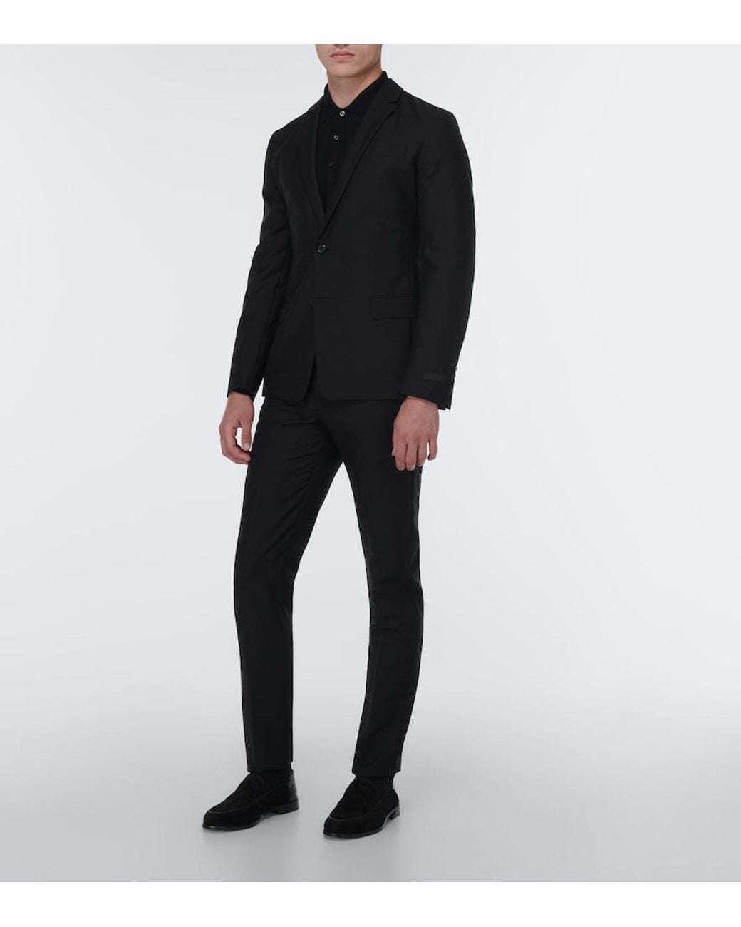 Christian Louboutin Black Penny No Back Suede And Croc-Effect Loafers for men