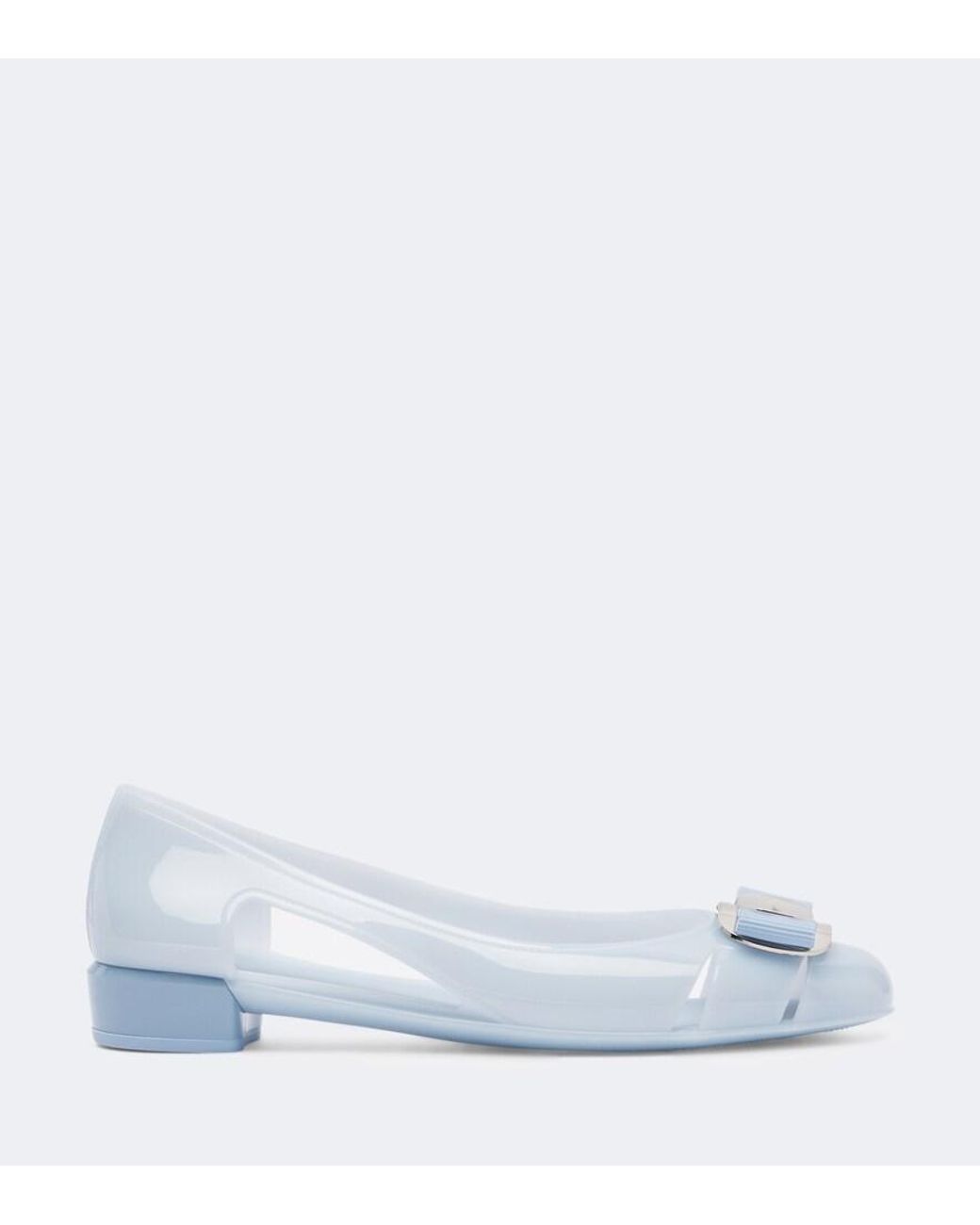 Ferragamo Blue Nara Ballet Flats