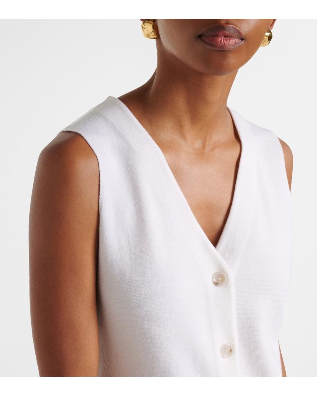 Jardin Des Orangers White Virgin Wool Vest