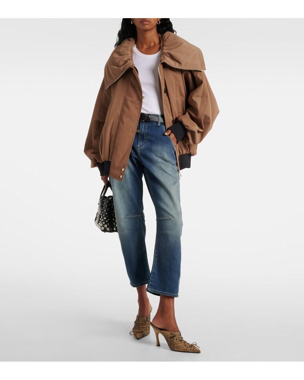 AG Jeans Blue High-Rise Barrel-Leg Jeans