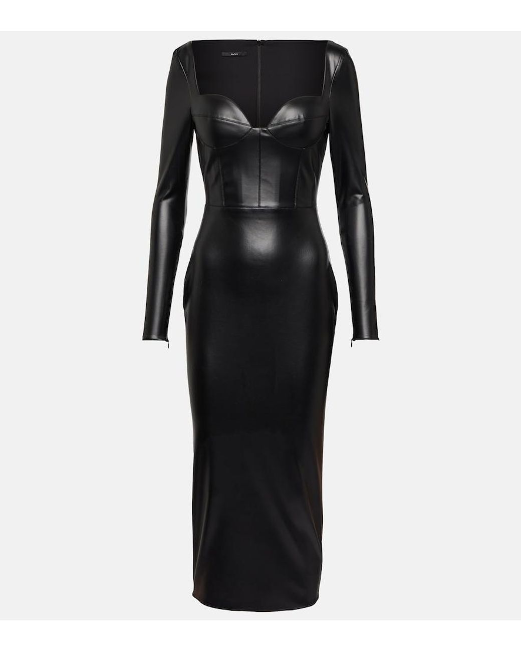 Alex Perry Black Blade Sweetheart Midi Dress
