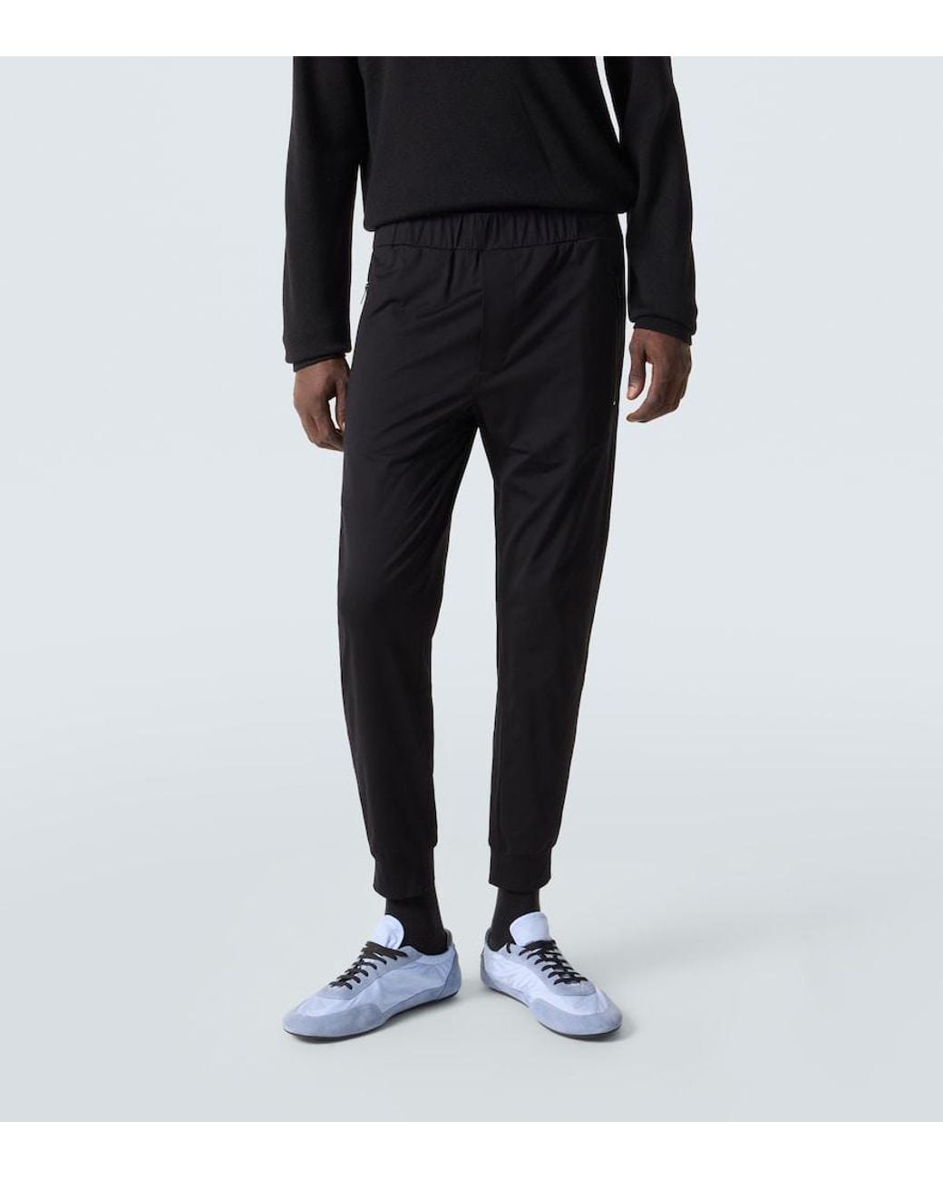 Prada Black Technical Cotton-Blend Slim Pants for men