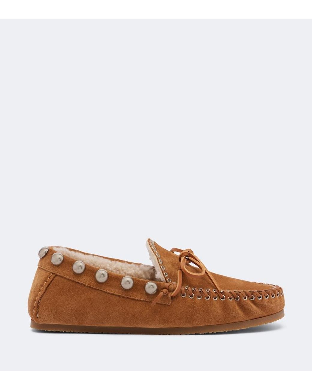 Isabel Marant Brown Fitza Shearling-Lined Suede Loafers