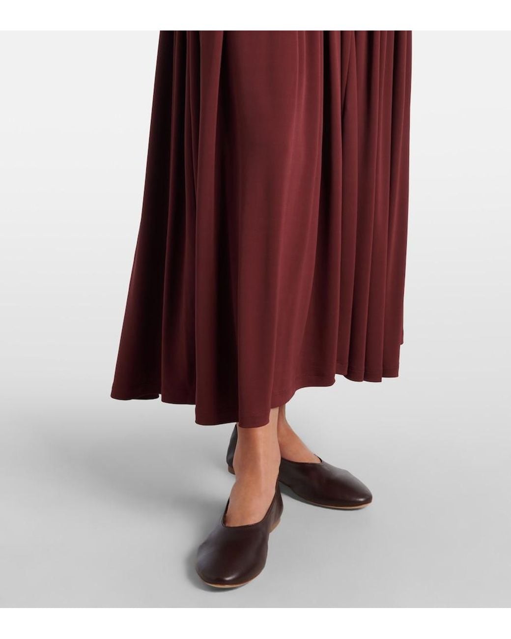 AYA MUSE Purple Gathered Jersey Maxi Skirt