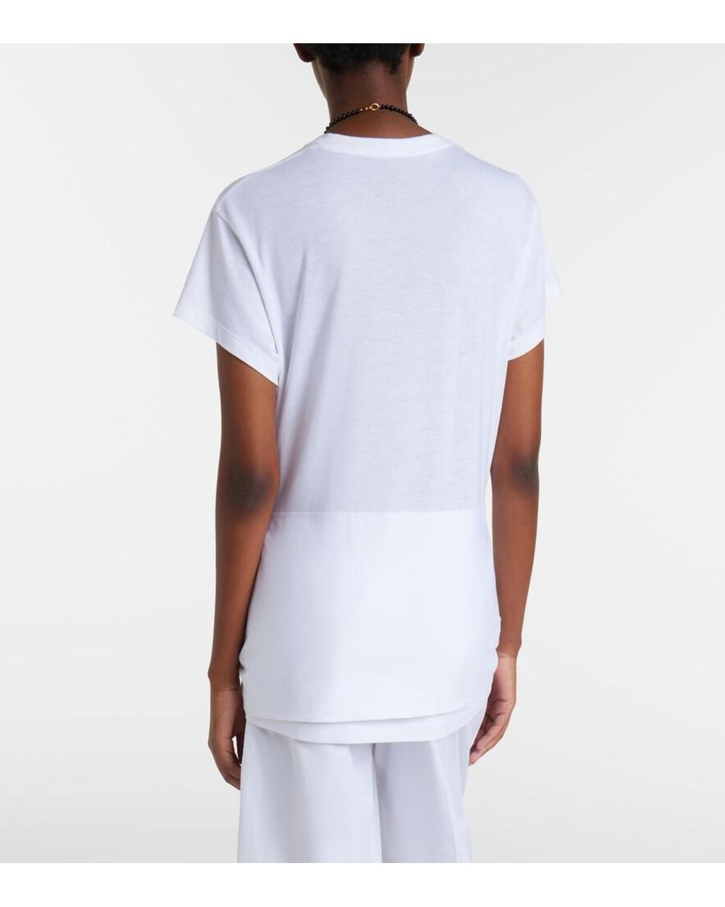 Totême White Tie-Waist Jersey Top