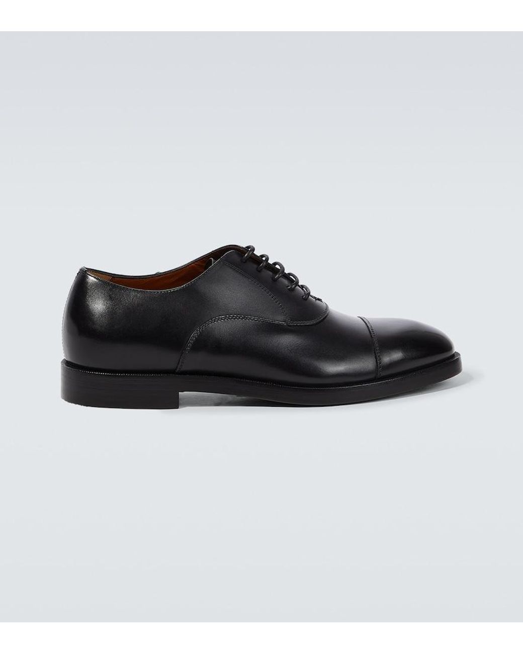 Zegna Black Oxford Leather Shoes for men