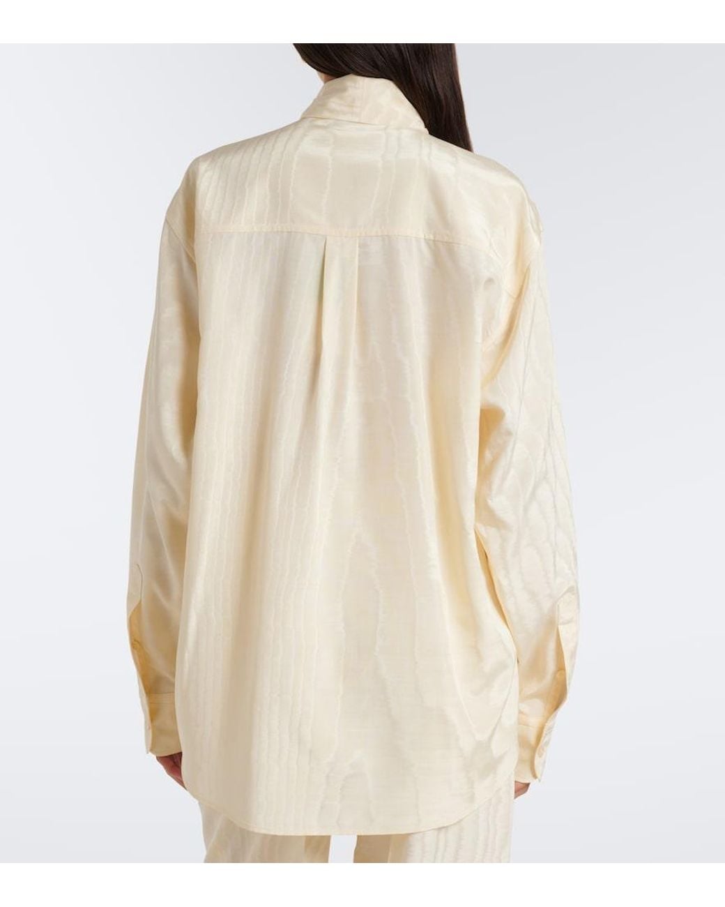 Stella McCartney White Tie-Neck Moire Blouse