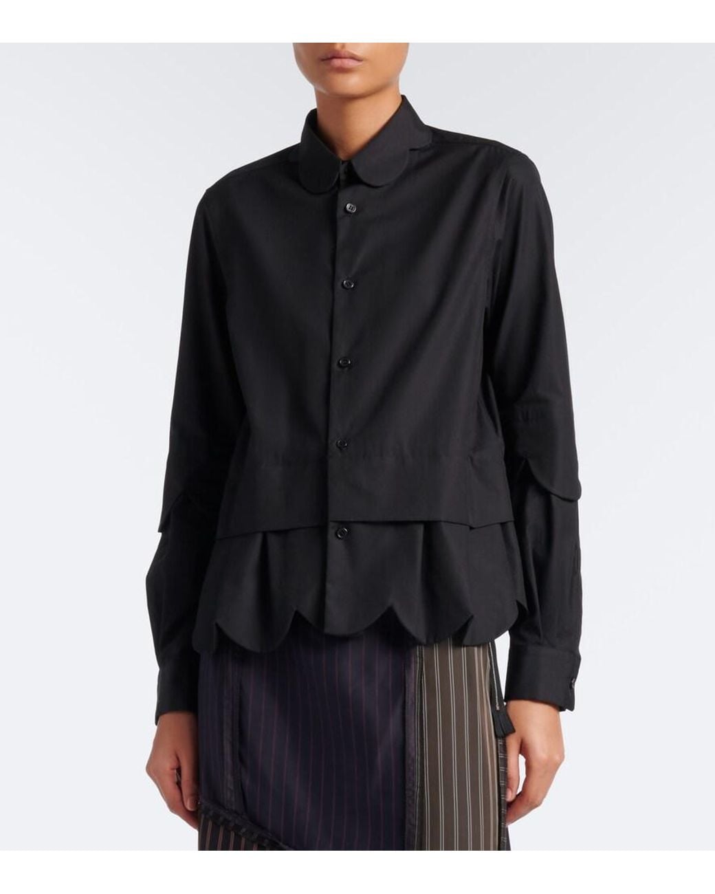 Noir Kei Ninomiya Black Layered Cotton Shirt