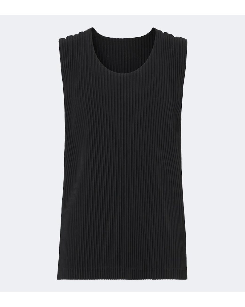 Homme Plissé Issey Miyake Black Monthly Colors: June Pleated Tank Top for men