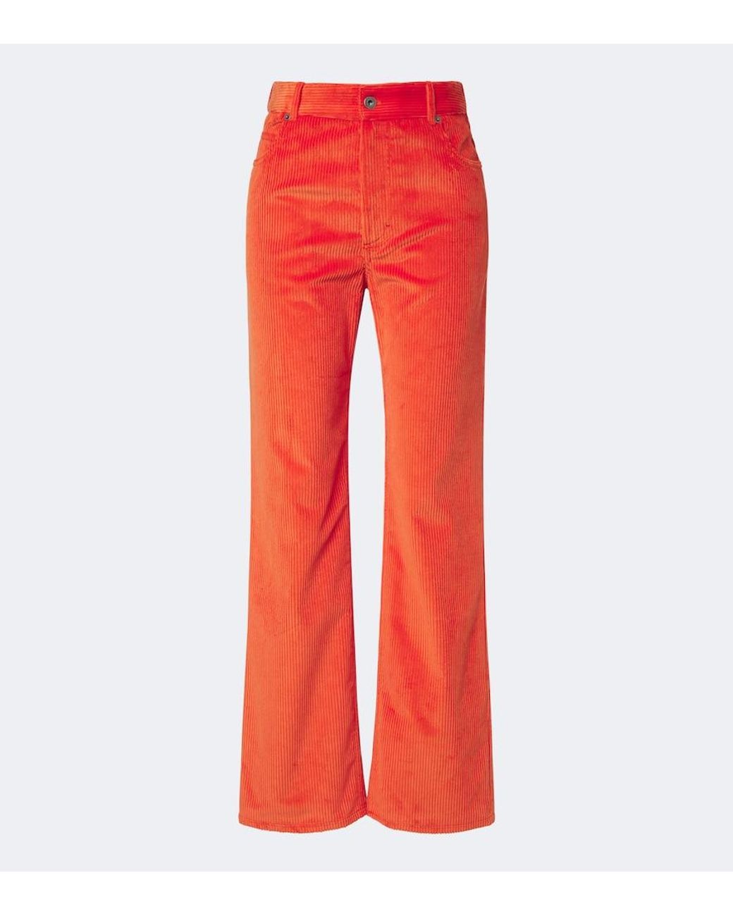 Loewe Red Cotton Corduroy Straight Pants